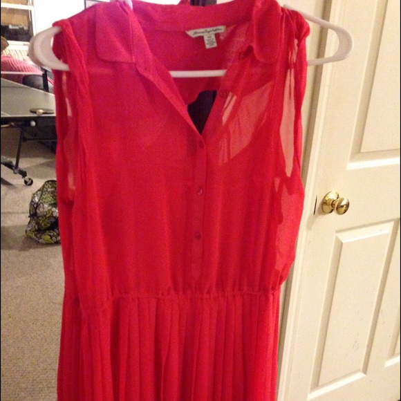 Sheer red dress