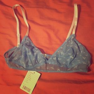 Urban Outfitters Sheer Blue Bird Bralette