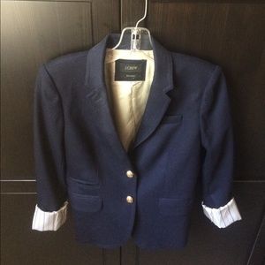 J.Crew Navy Wool Schoolboy Blazer Size 0.