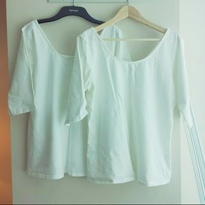Two White Knit Tees