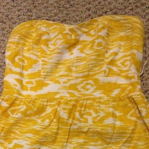 Yellow sweetheart strapless dress