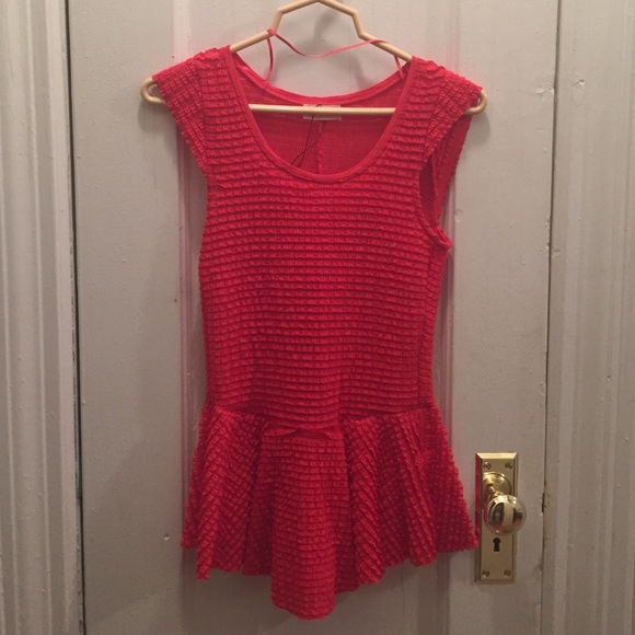 Red peplum top