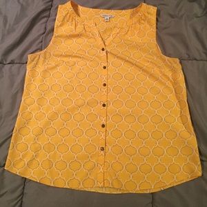 Croft and Barrow yellow lattice print blouse