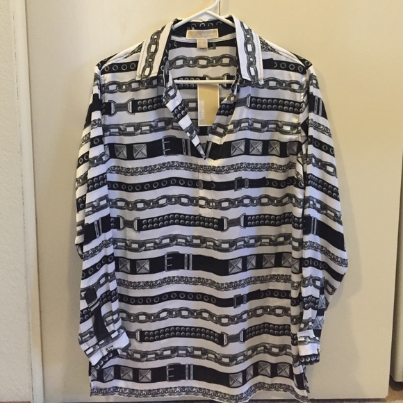 NWT Michael Kors Buckle Detail Blouse in size 2 - Picture 1 of 4
