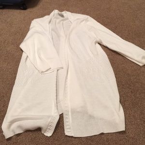 3/4 Sleeve White Kim Rogers Cardi