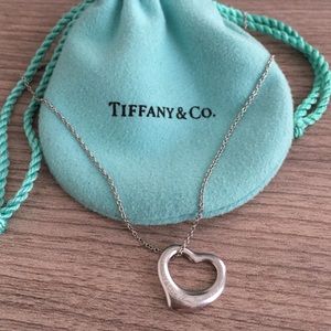 Platinum Tiffany & Co. Open Heart Necklace