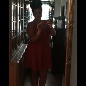 Fit an flare red party dress