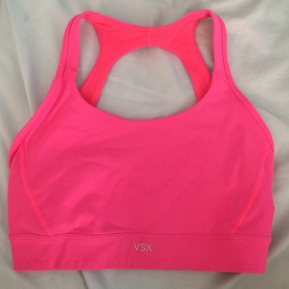 Neon pink Victoria's Secret sports bra