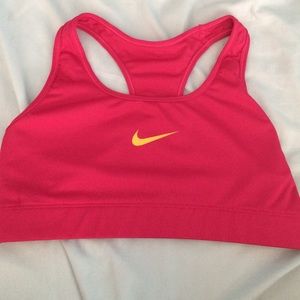 Hot pink nike sports bra