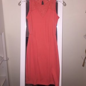 Coral Tight Fitting Dress