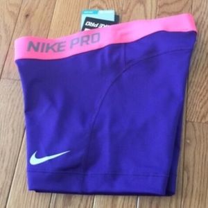 Nike pro purple shorts