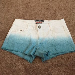 Blue and White Ombré Shorts