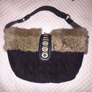 *SALE* COACH bag with big fur trim and leather *SALE* COACH bag with big fur trim and leather