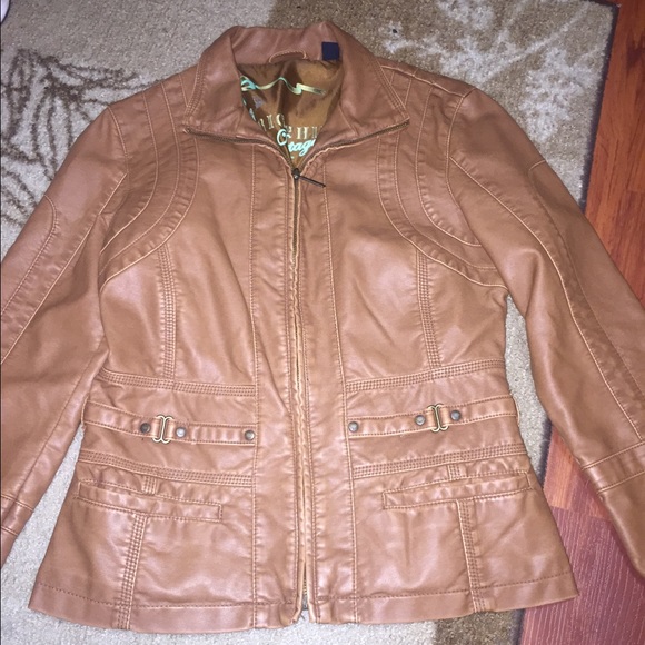 Brown leather jacket