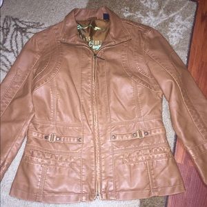 Brown leather jacket