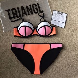 Authentic Triangl Poppy bikini in peach soda