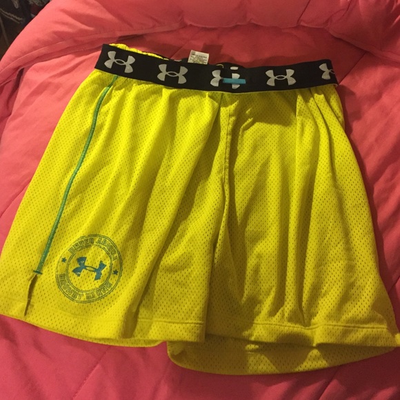 Yellow under armor sm shorts