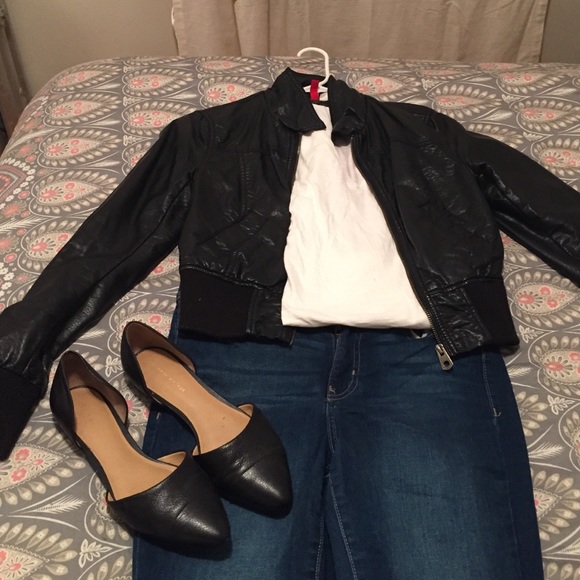 Black faux leather jacket