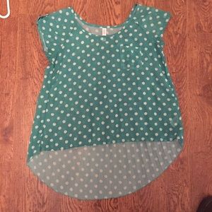 Sheer poka dot shirt
