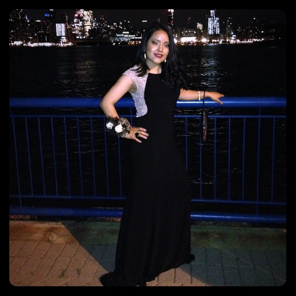 Xscape Blue Beaded Dress