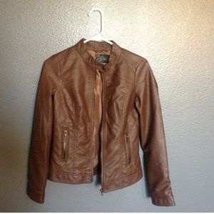 Brown leather jacket