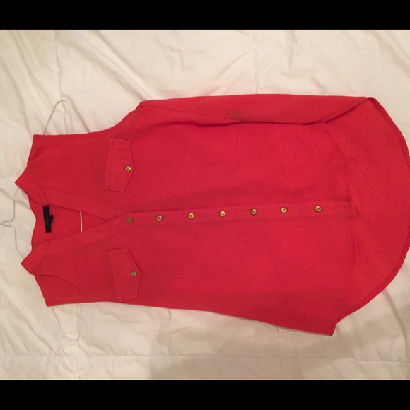 Burnt orange top with gold buttons - Picture 1 of 2