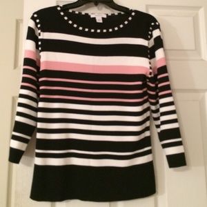 Black, white and pink top. Size M