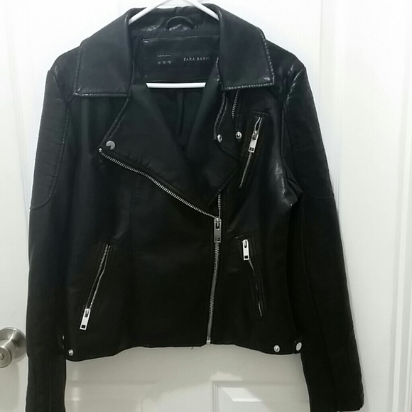 Zara faux leather biker jacket