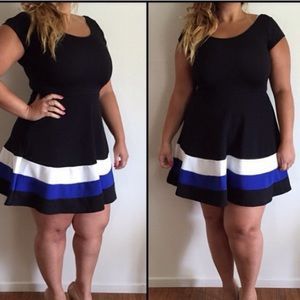 Black and Blue  Bubble Dress