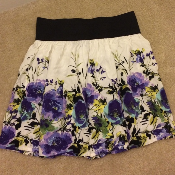 watercolor floral design skirt