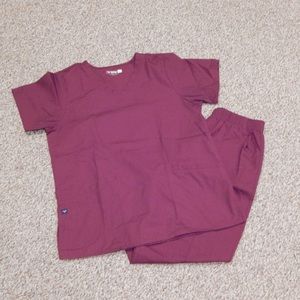 Maroon scrubs