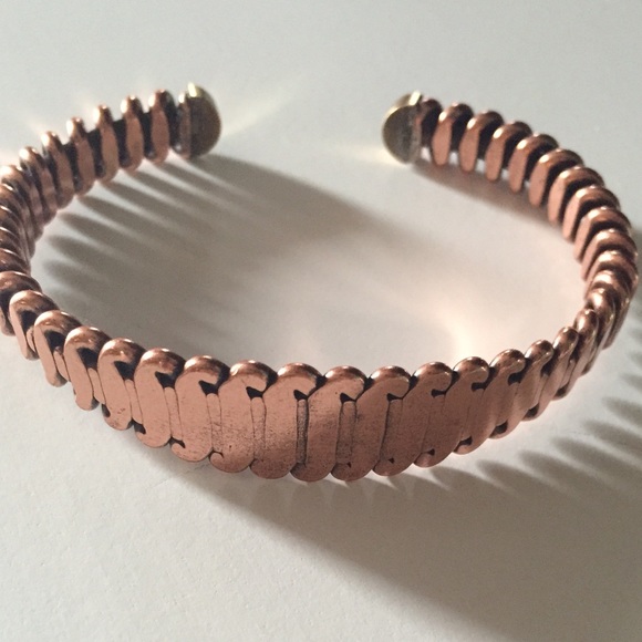 Copper zipper bracelet