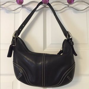 Coach shoulder bag, black leather