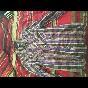 Plaid true religion button up (MENS SMALL)