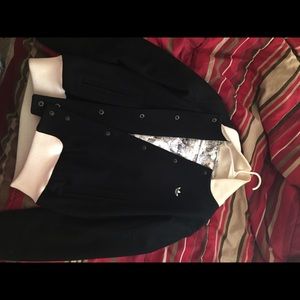 Black and white Adidas coat