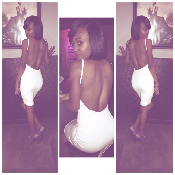 Selling a all white backless dress!!
