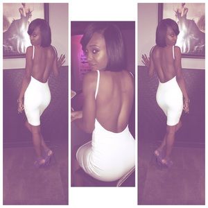 Selling a all white backless dress!!