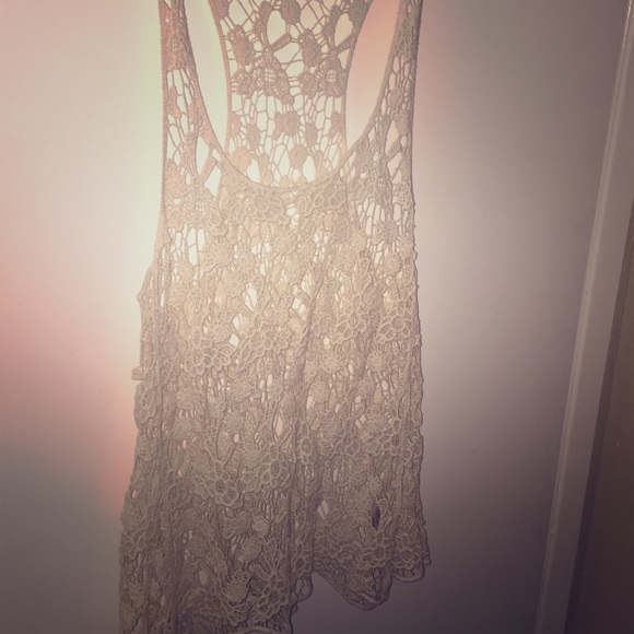 Ivory crochet tank