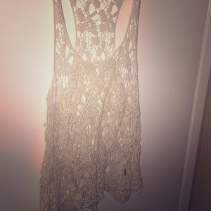 Ivory crochet tank