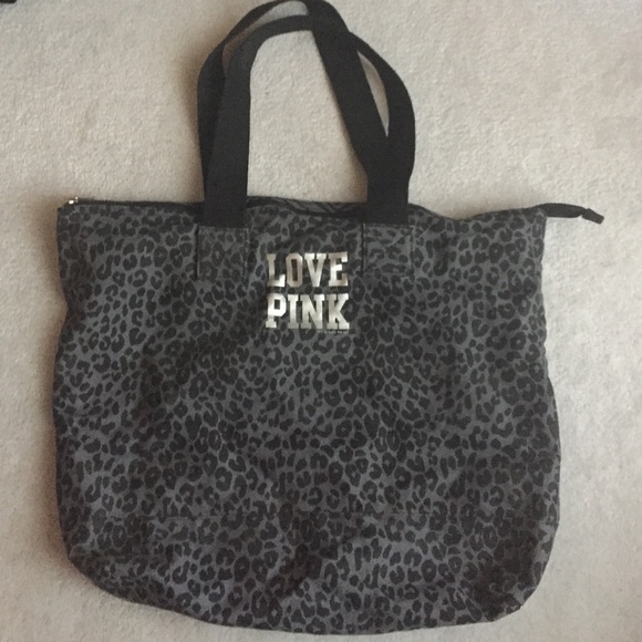 VS Love Pink Cheetah Canvas Tote