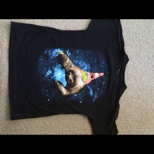 Hot topical Patrick/Sloth/Galaxy print shirt.
