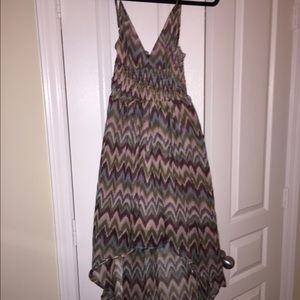 Multi colored high-low dress with tags still on