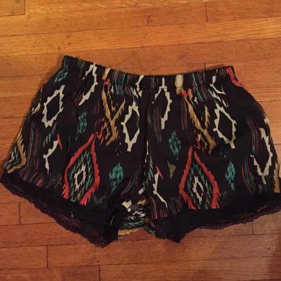 Lace trimmed shorts