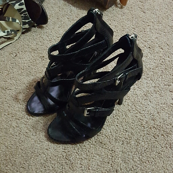 Giuseppe Zanotti Design black snake print heels