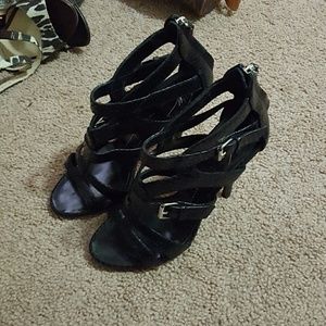 Giuseppe Zanotti Design black snake print heels