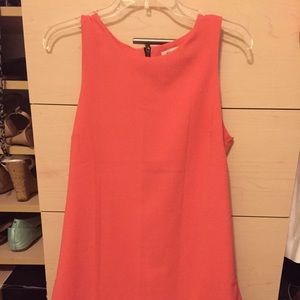 Coral scalloped shift dress