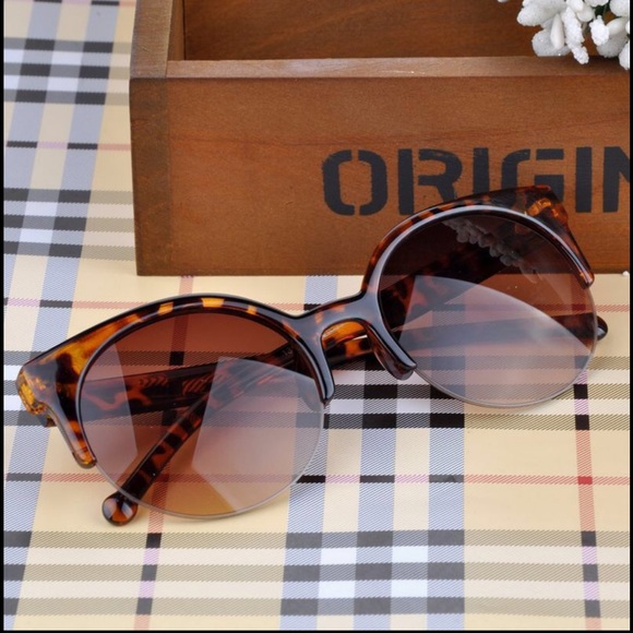 😎Leopard Cat-Eye Half Rimmed Sunglasses - Picture 3 of 4