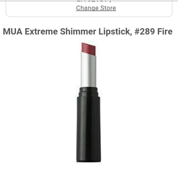 MUA Extreme Shimmer Lipstick, #289 Fire