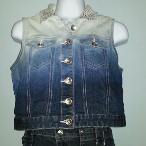 Justice jean vest (childrens store)