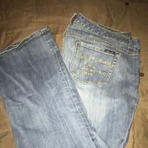 Bedazzled back pocket plus size Seven jeans